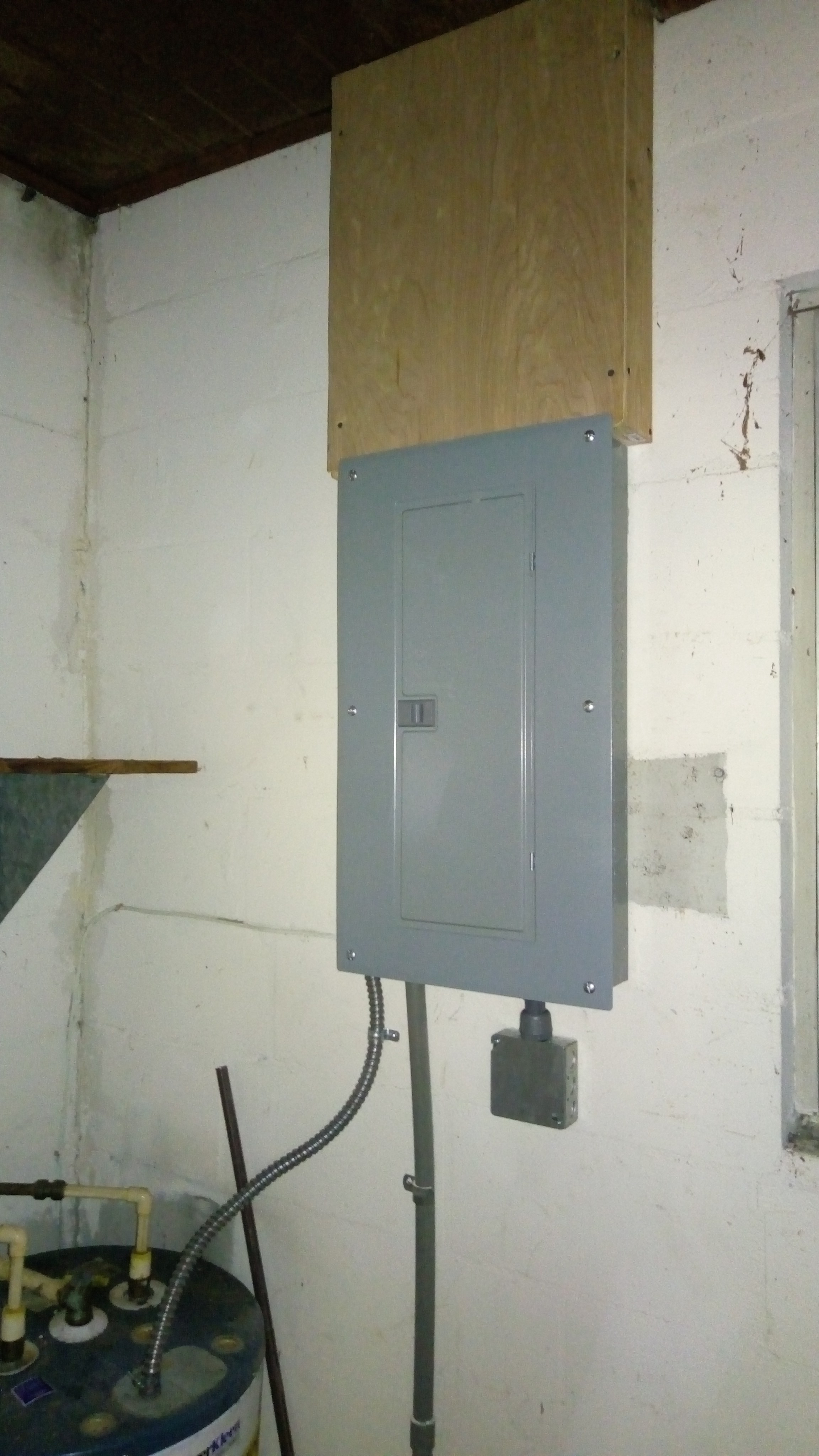 Finished electrical panel in a Tampa Bay home utility room