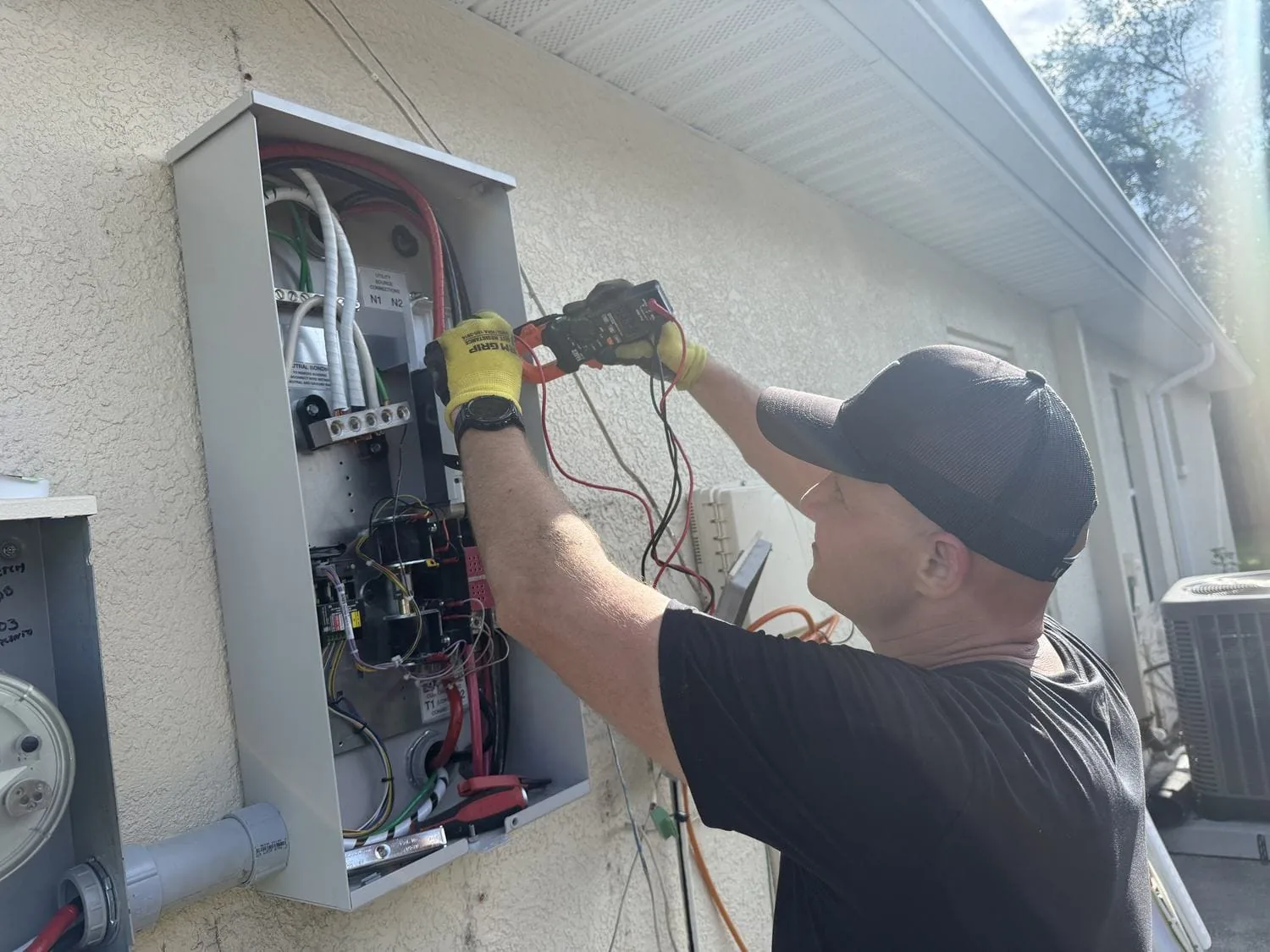 Testing the automatic transfer switch by simulating a utility outage in Tampa Bay
